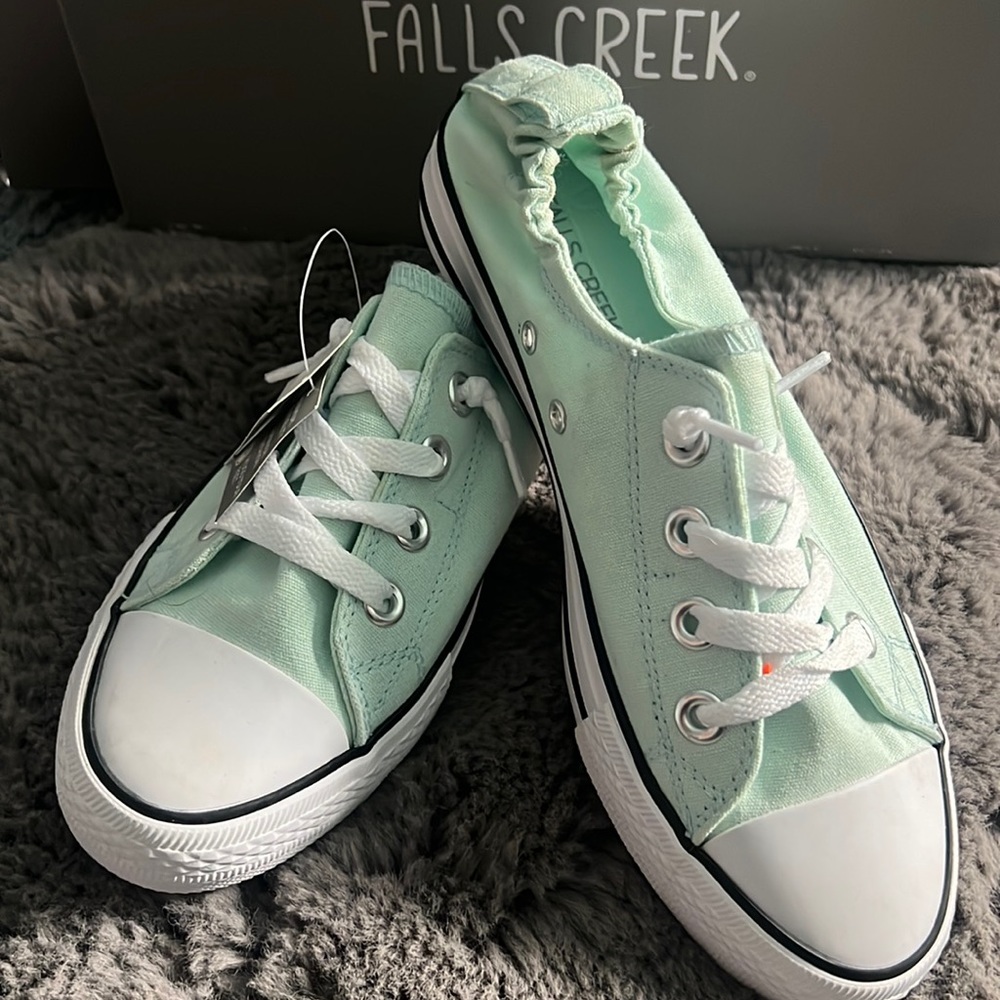 Womens Falls Creek Slip On Canvas Teal Sneakers Shoes Size 7